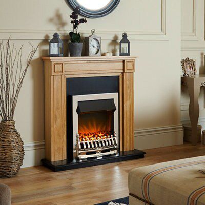 Blyss Abbie 2kW Chrome effect Electric Fire (D)58mm