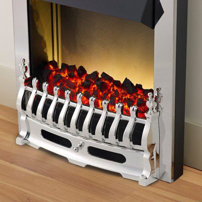 Blyss Abbie 2kW Chrome effect Electric Fire (D)58mm