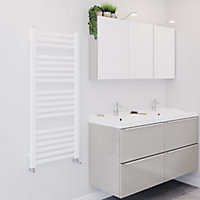 Blyss Aspley White Electric Flat Towel warmer (W)480mm x (H)1150mm