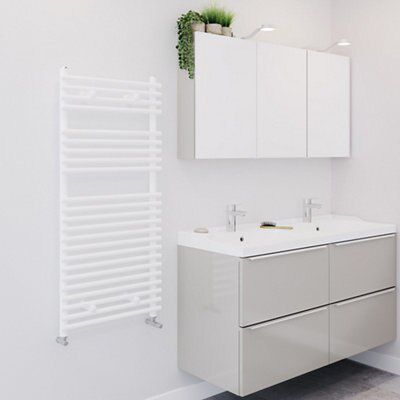 Blyss Bosham White Towel warmer (W)500mm x (H)1100mm