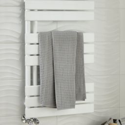 Blyss Boxwood 379W Flat White Towel warmer (H)900mm (W)500mm