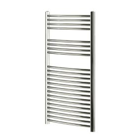 Blyss Chrome Curved Towel warmer (W)600mm x (H)1100mm
