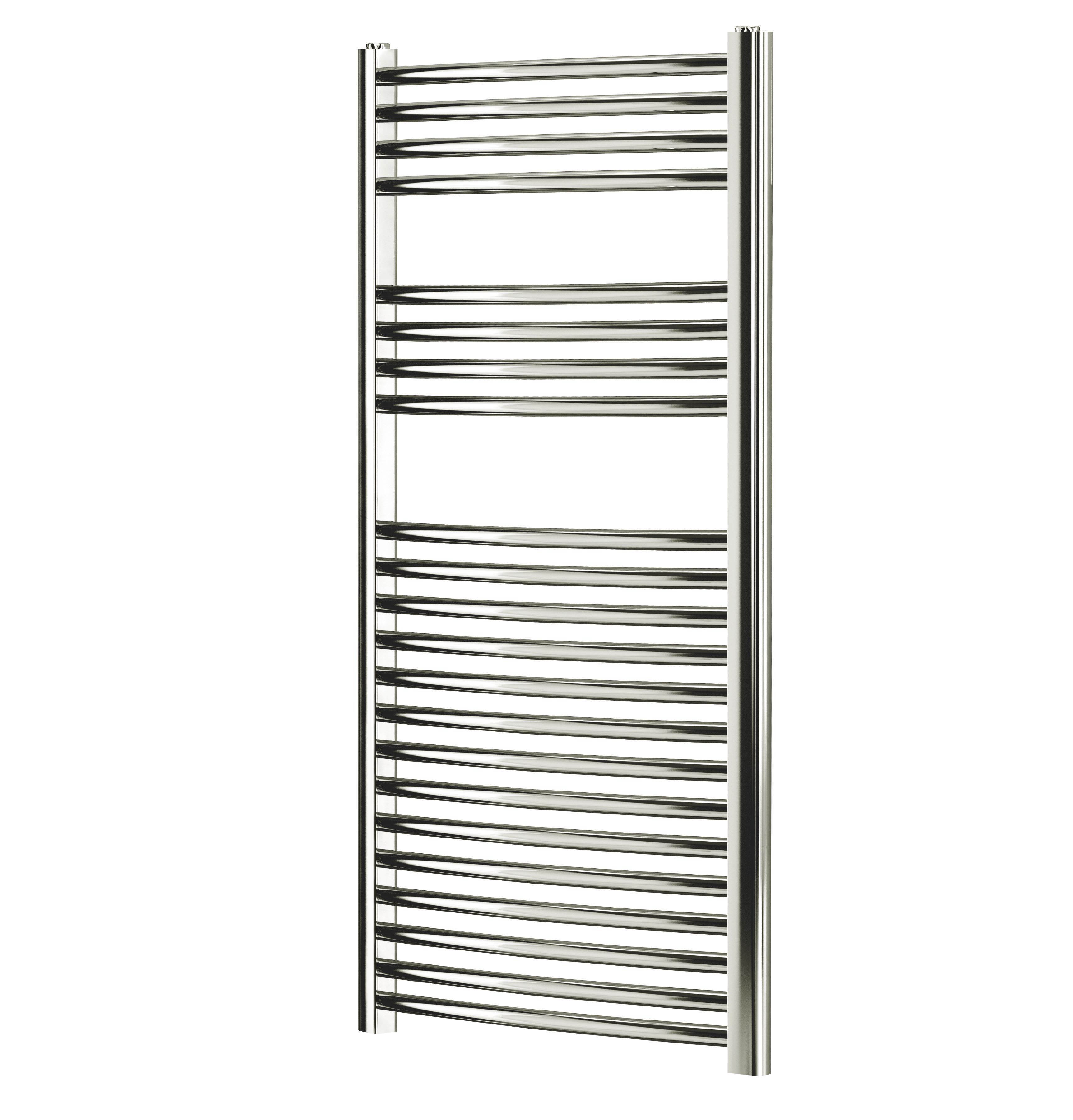 Blyss Chrome effect Curved Towel warmer W 450mm x H 1100mm DIY