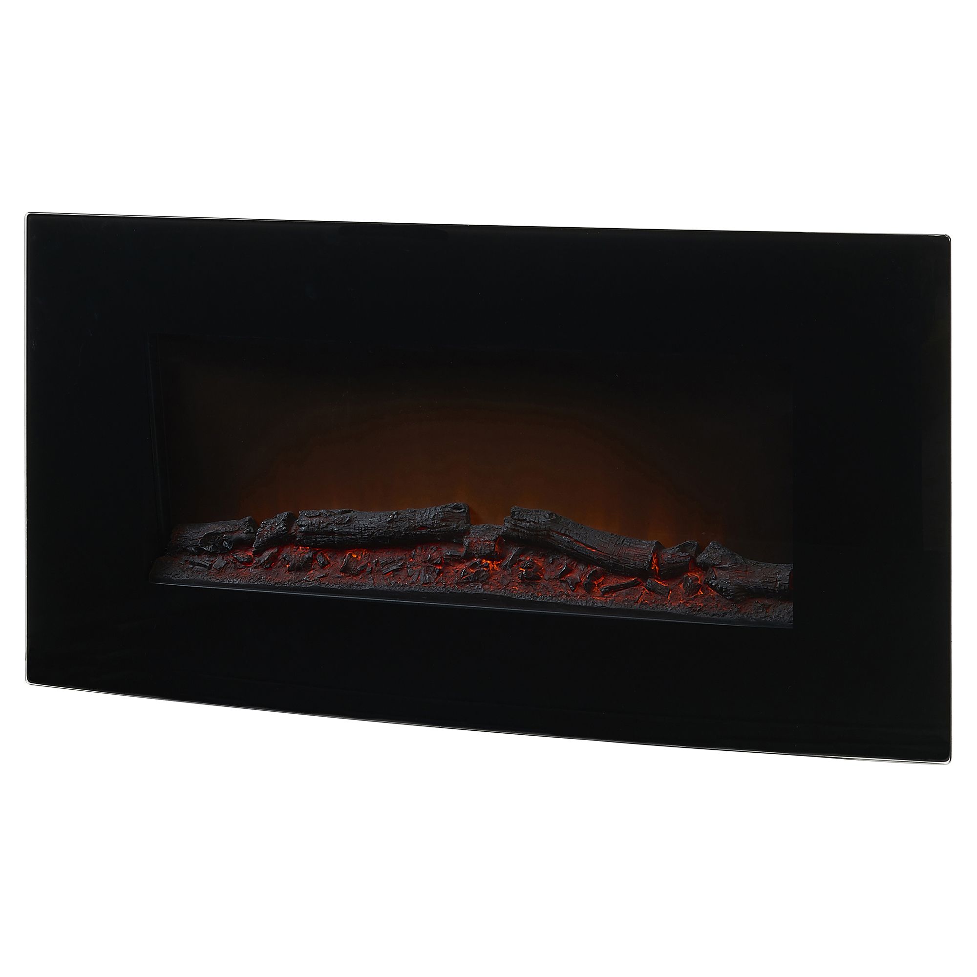 Blyss Dovhy Contemporary 1.8kW Black Glass effect Electric Fire | DIY at Bu0026Q