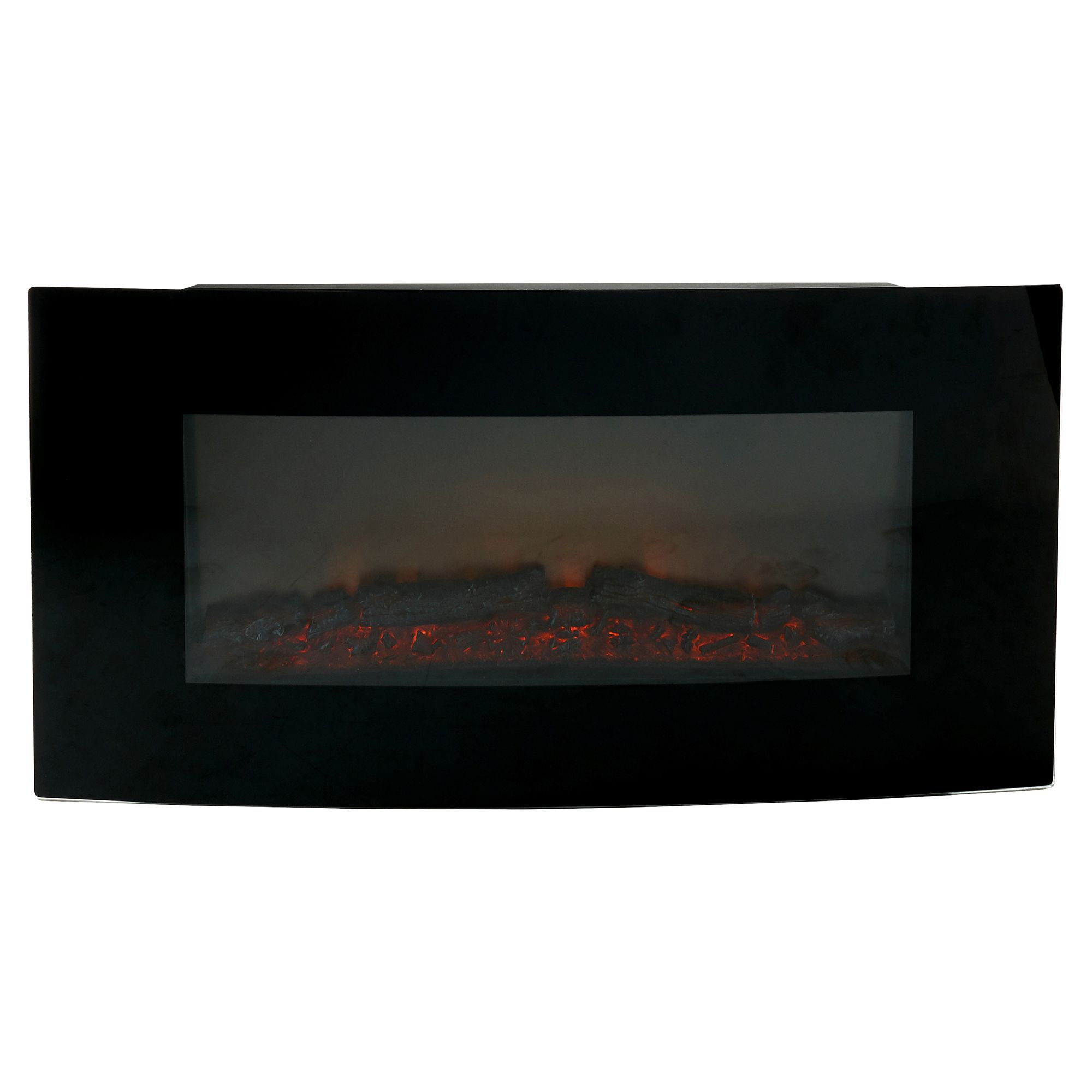 Blyss Dovhy Contemporary 1.8kW Black Glass effect Electric Fire | DIY at Bu0026Q