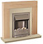 Blyss Ferndown Natural Oak effect Freestanding Electric Fire suite
