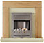 Blyss Ferndown Natural Oak effect Freestanding Electric Fire suite