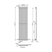 Blyss Thorpe Vertical Designer Radiator, Anthracite (W)480mm (H)1800mm