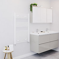 Blyss White Electric Flat Towel warmer (W)600mm x (H)1000mm