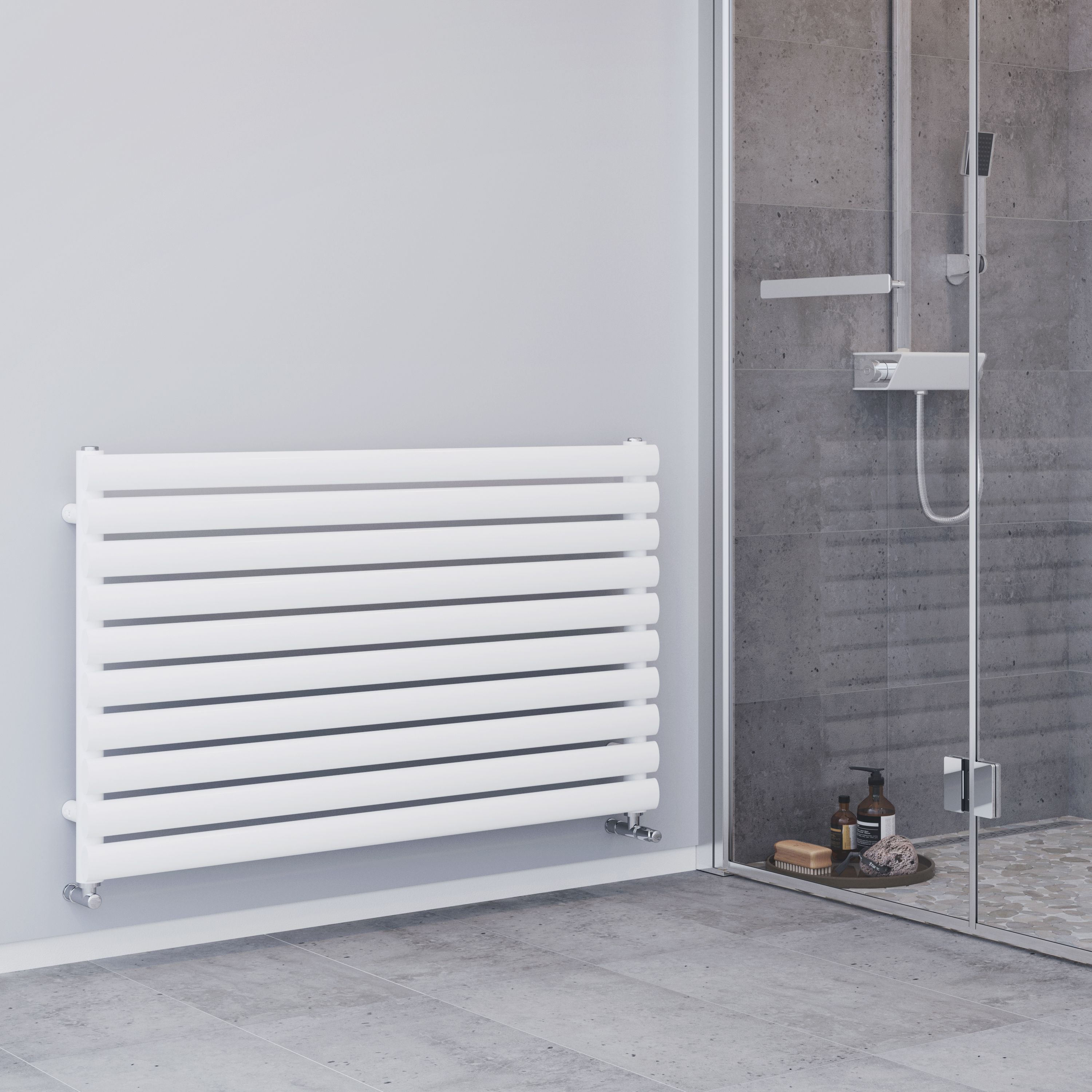 Blyss Wickham 20161929 White Horizontal Designer 2189BTU Radiator, (W)1000mm x (H)600mm