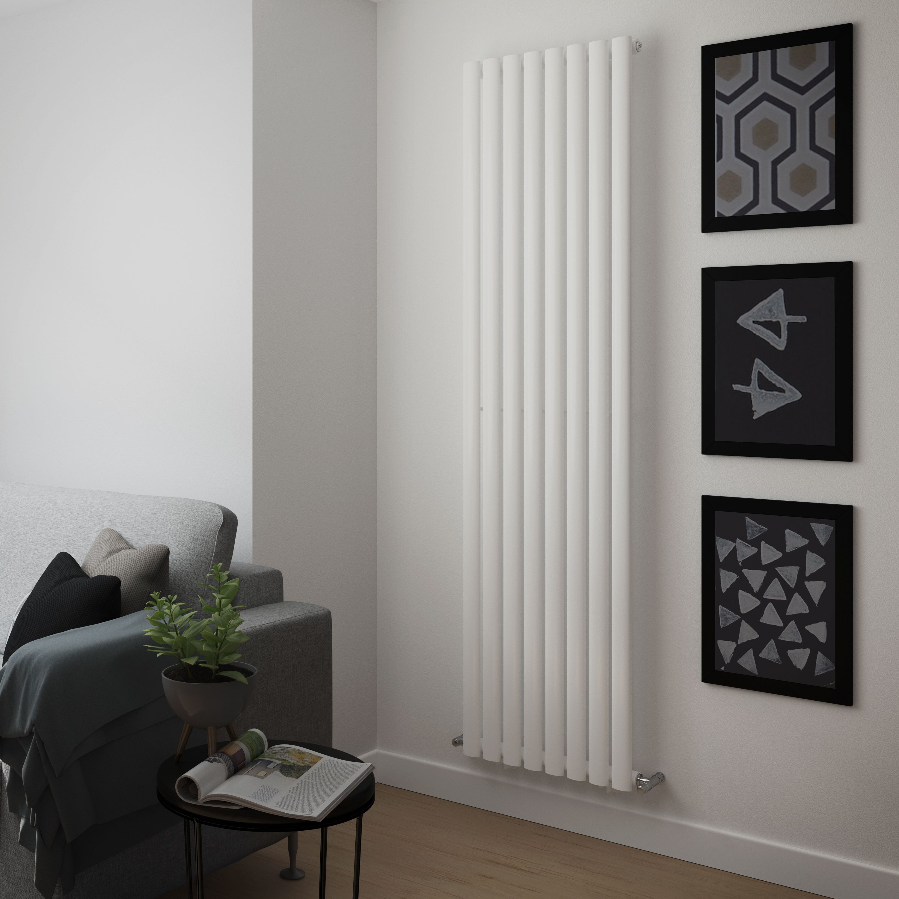Blyss Wickham 20161931 White Vertical Designer 3339BTU Radiator, (W)480mm x (H)1800mm