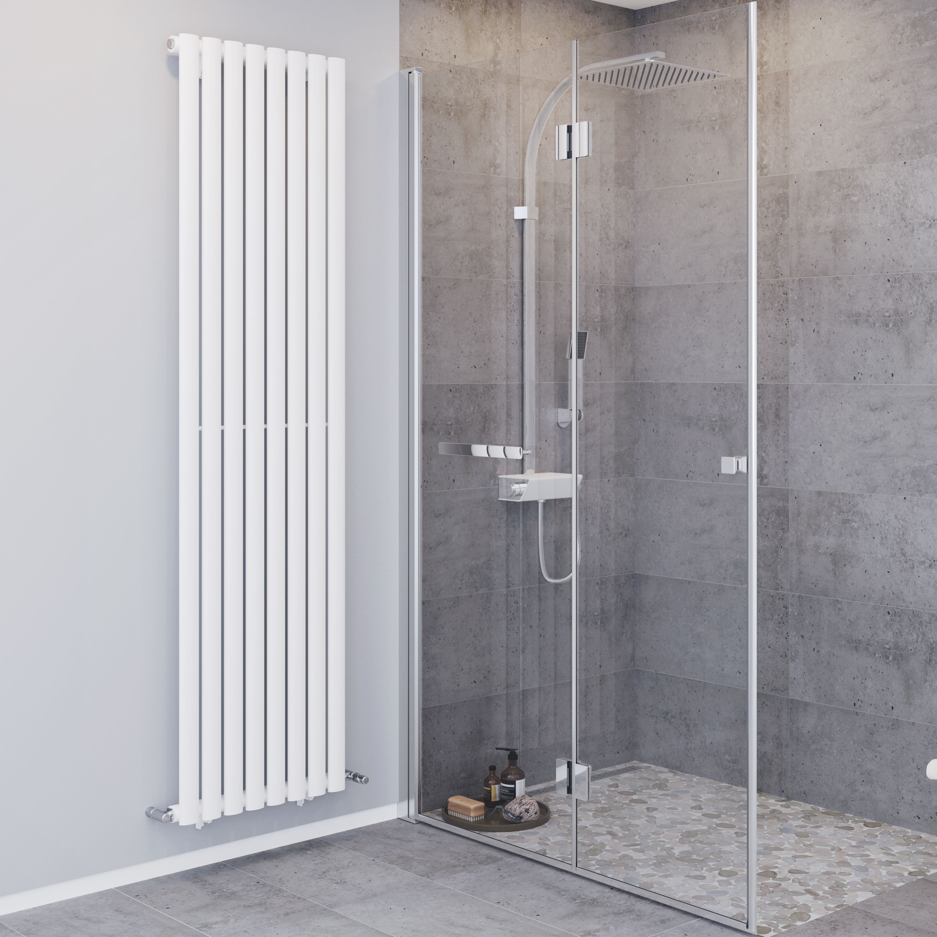 Blyss Wickham 20161931 White Vertical Designer 3339BTU Radiator, (W)480mm x (H)1800mm
