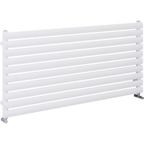 Blyss Wickham White Horizontal Designer Radiator, (W)1200mm x (H)600mm
