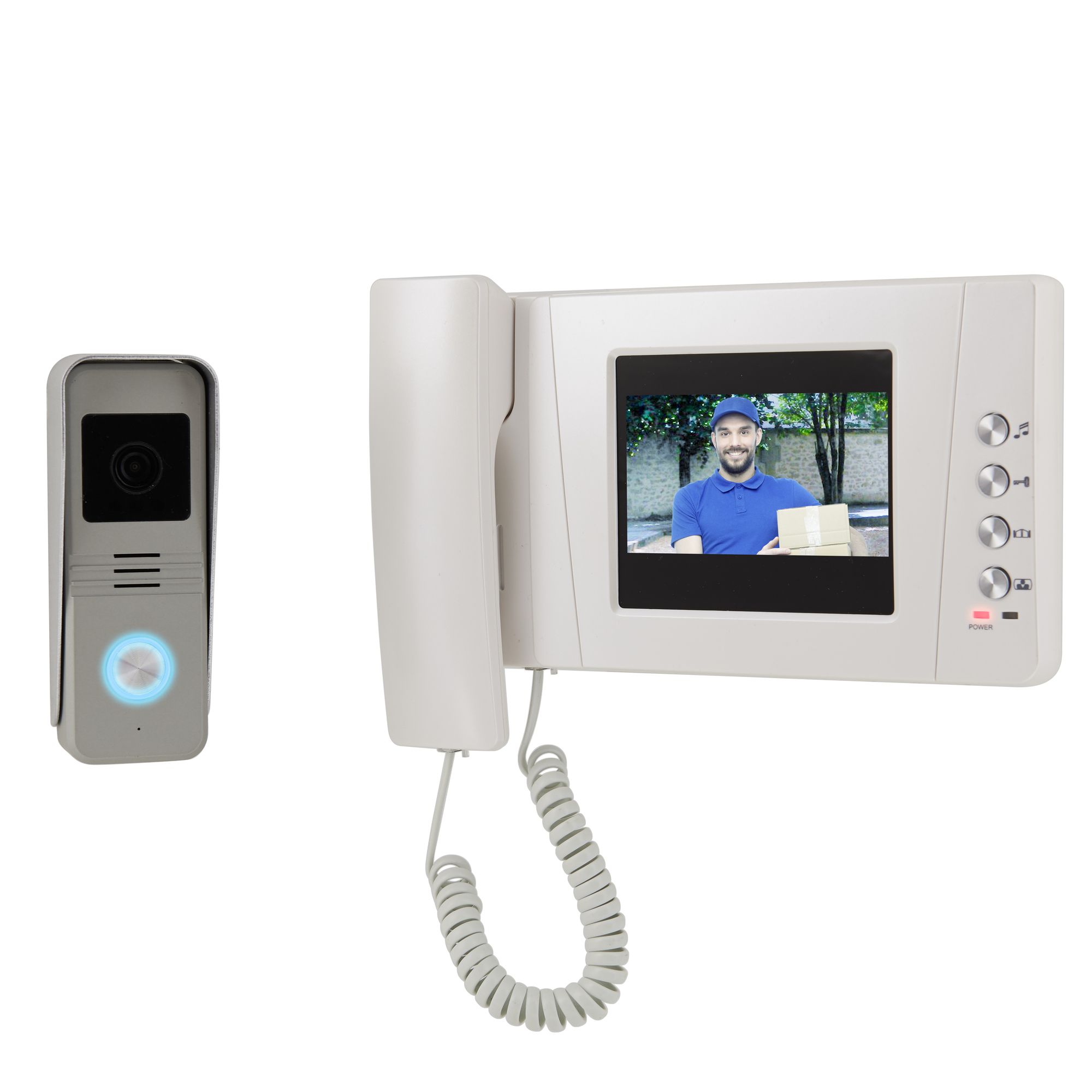 Wired video store doorbell intercom system