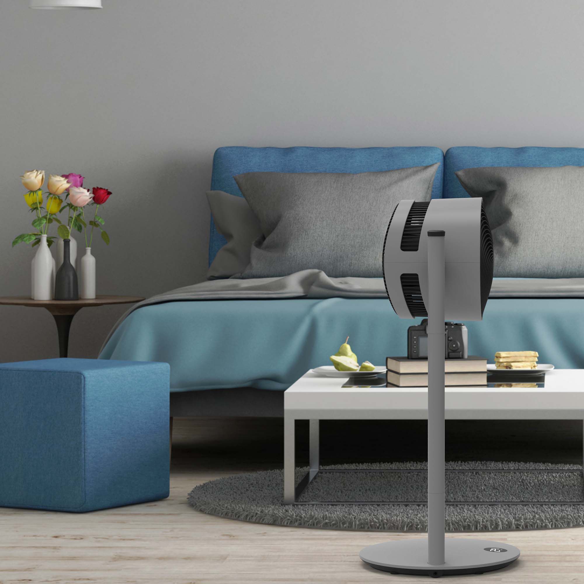 Boneco Grey Pedestal fan With adjustable height