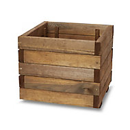 Bopha Pressure treated wood brown Wooden Square Planter 40cm