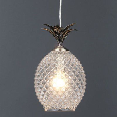 Pineapple 6 Light Chandelier With Silk Shades