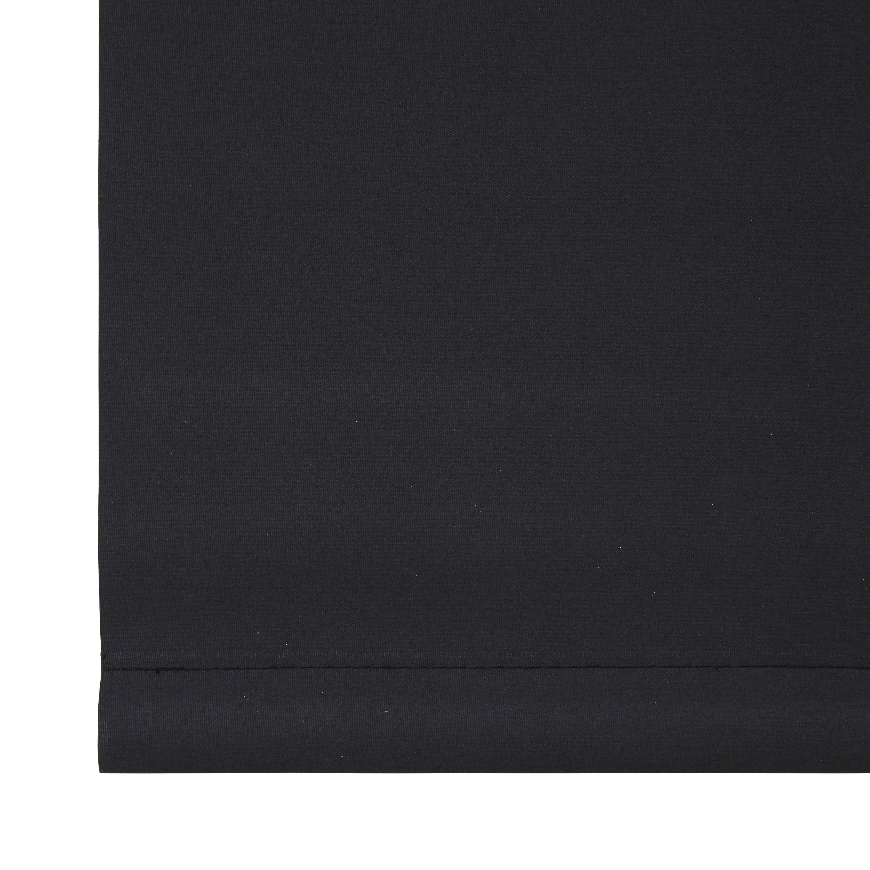 Boreas Corded Black Plain Blackout Roller Blind (W)60cm (L)180cm