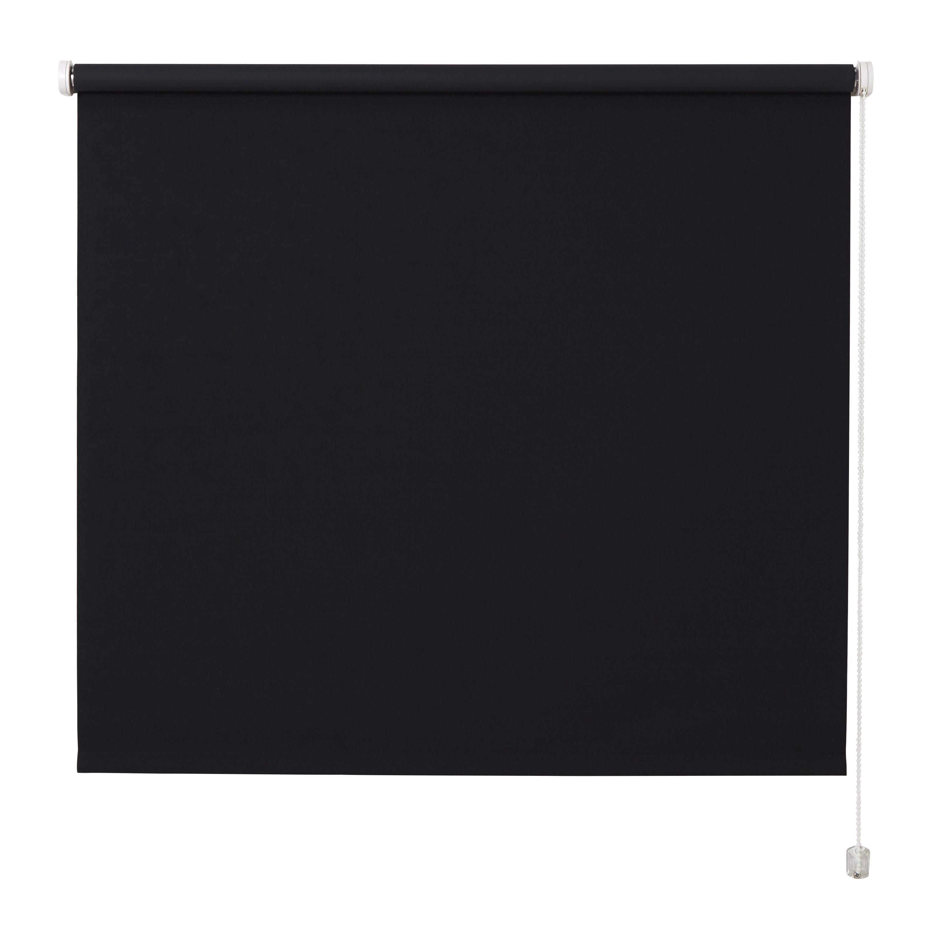 Boreas Corded Black Plain Blackout Roller Blind (W)90cm (L)180cm
