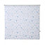 Boreas Corded Blue & white Triangle Blackout Roller Blind (W)120cm (L)195cm