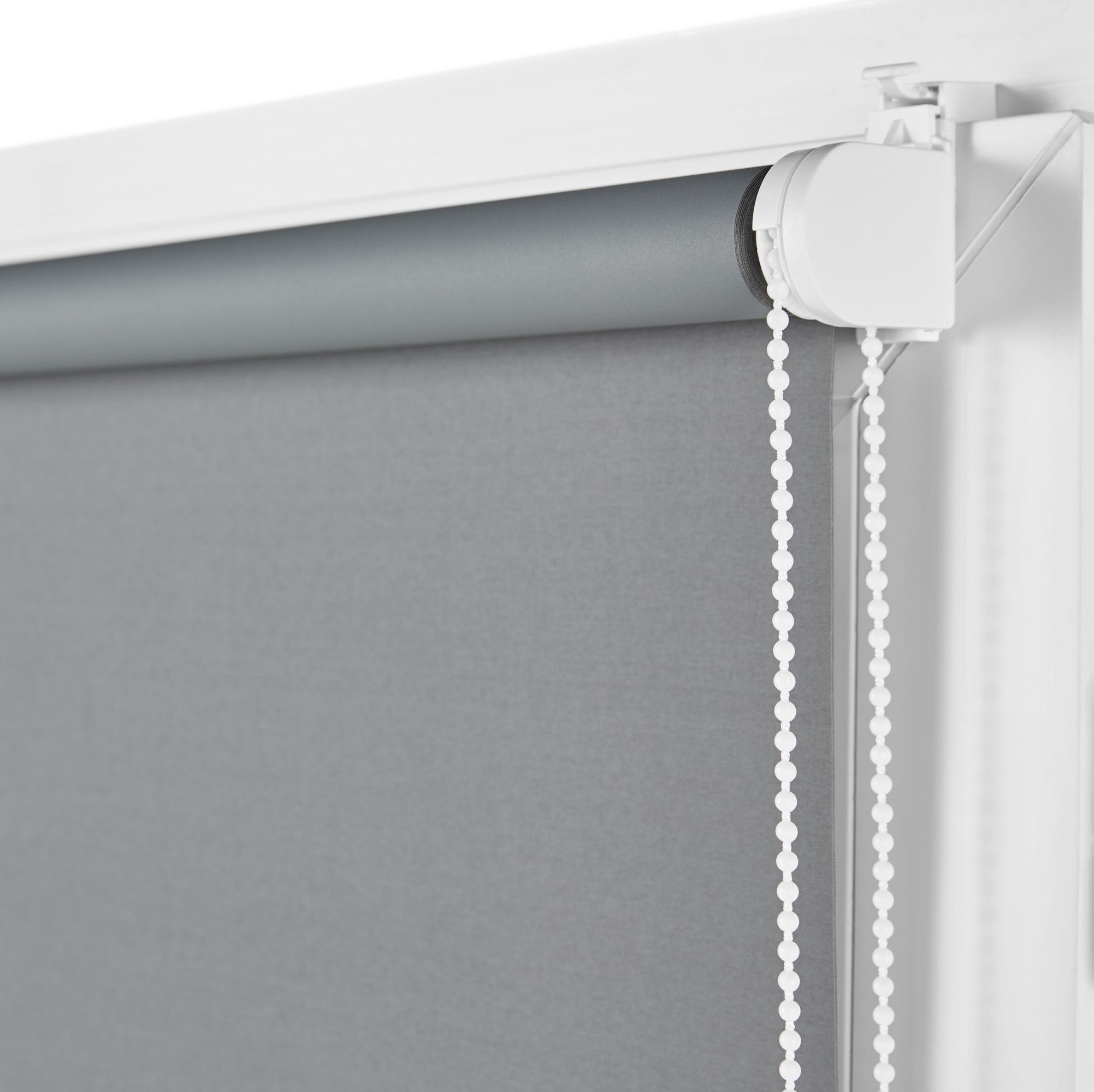 Boreas Corded Grey Plain Blackout Roller Blind (W)160cm (L)180cm