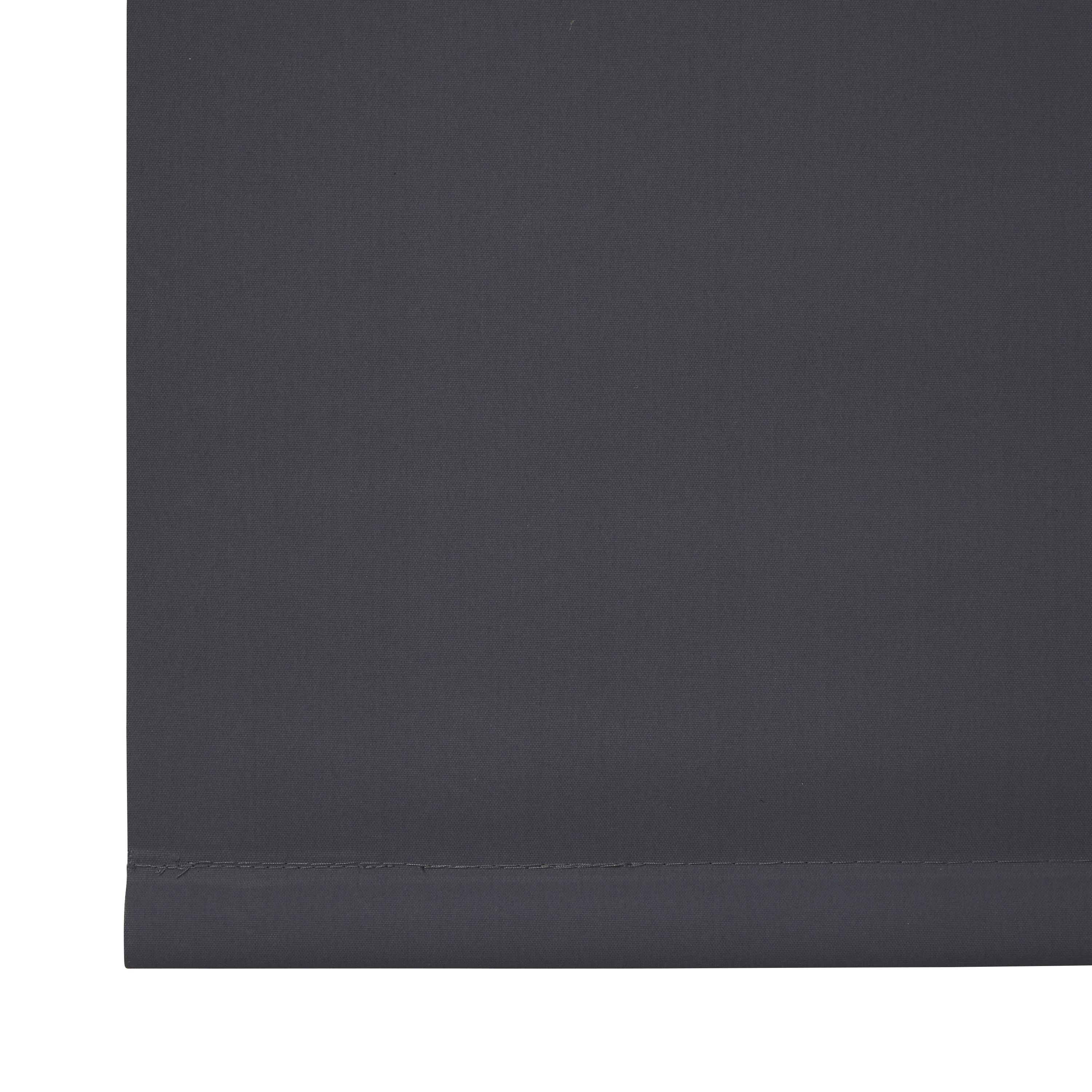 Boreas Corded Grey Plain Blackout Roller Blind (W)90cm (L)180cm