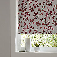 Boreas Corded Ivory & red Foliage Blackout Roller Blind (W)120cm (L)195cm