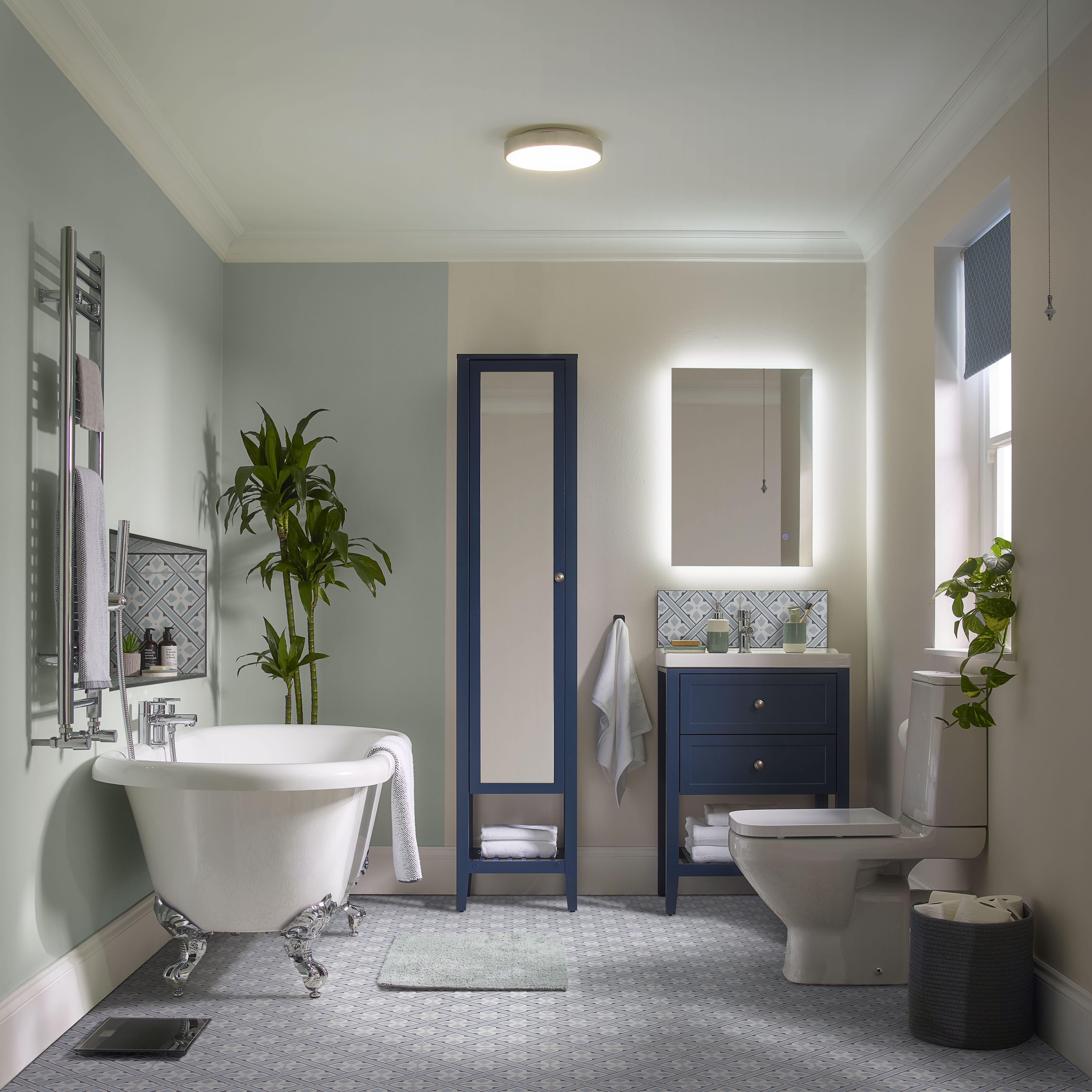 Boreas Corded Light blue Diamond Blackout Roller Blind (W)90cm (L)180cm - 22