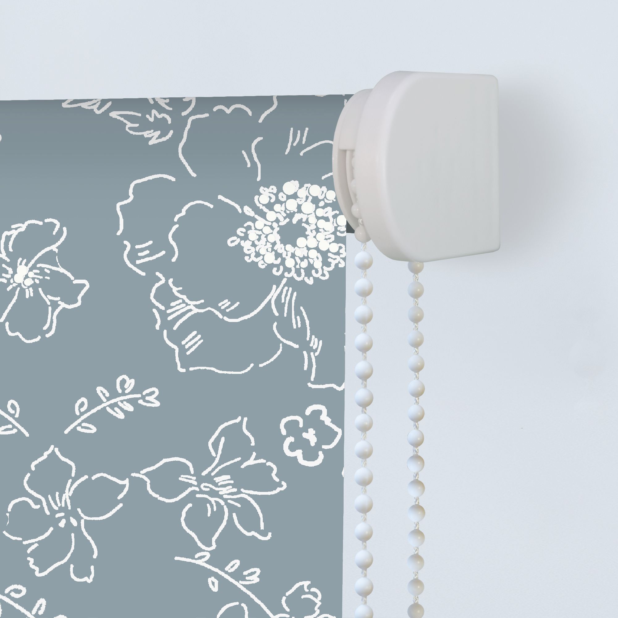 Boreas Corded Light blue Floral Blackout Roller Blind (W)90cm (L)180cm - 4