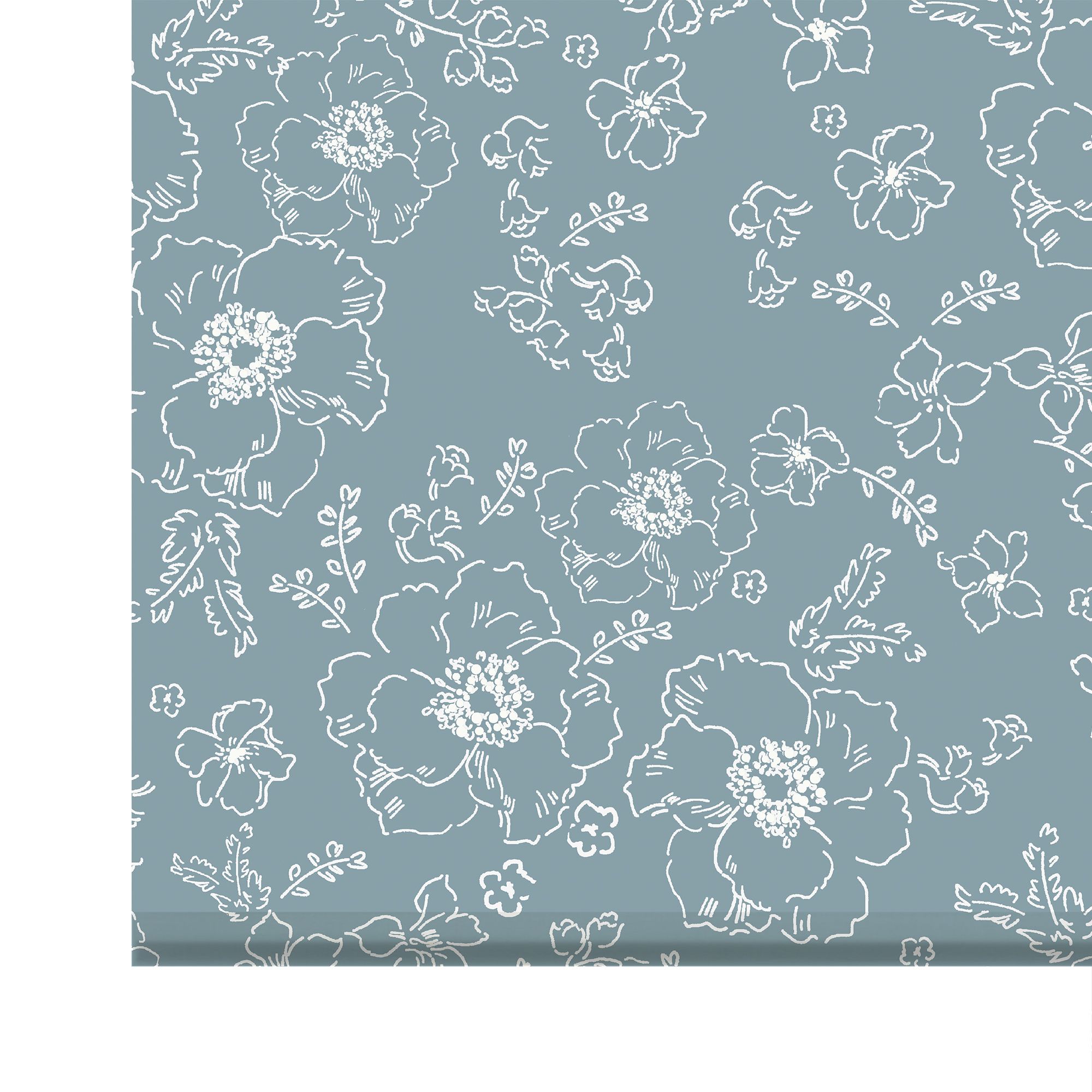 Boreas Corded Light blue Floral Blackout Roller Blind (W)90cm (L)180cm - 7