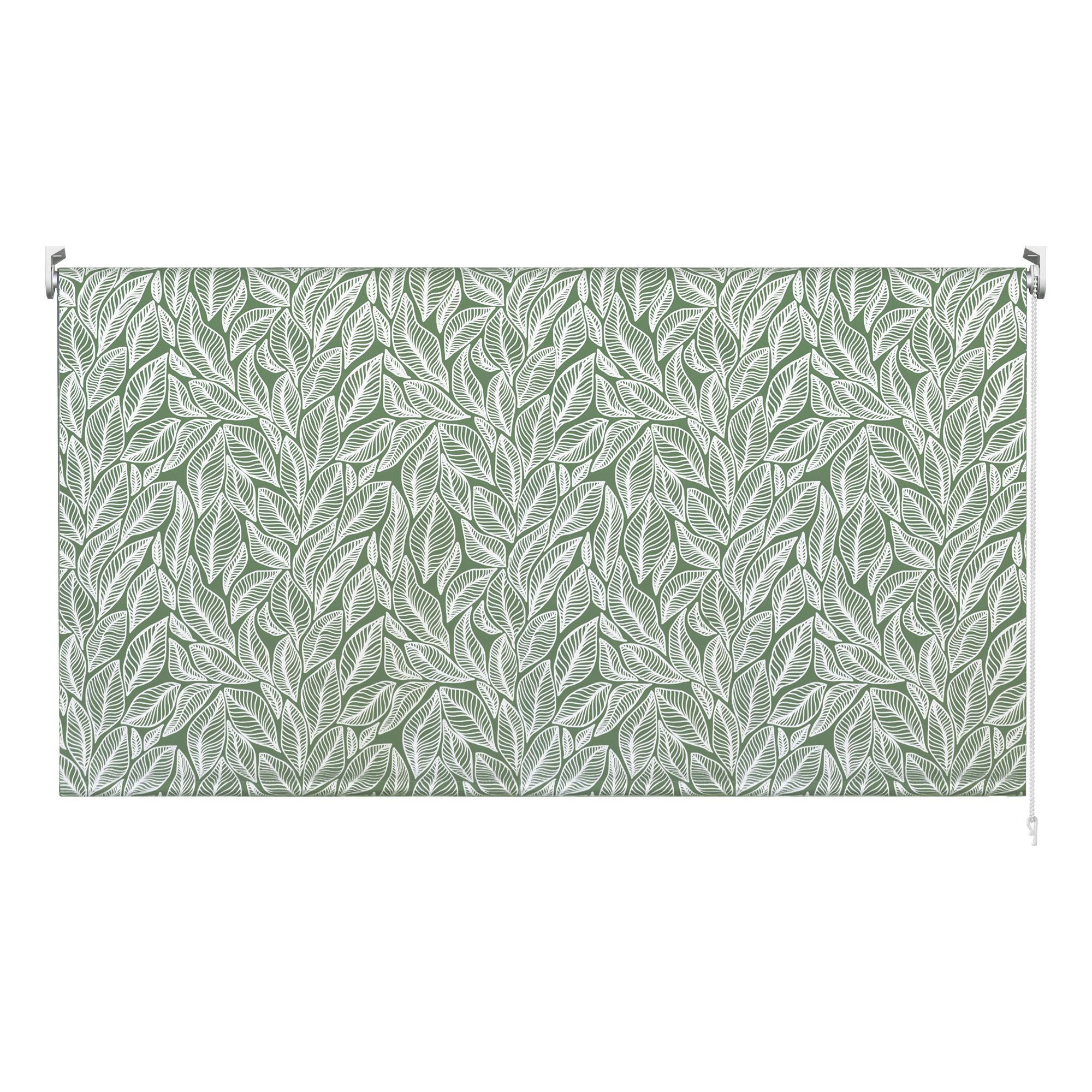 Boreas Corded Light green Leaves Blackout Roller Blind (W)180cm (L)180cm - 4