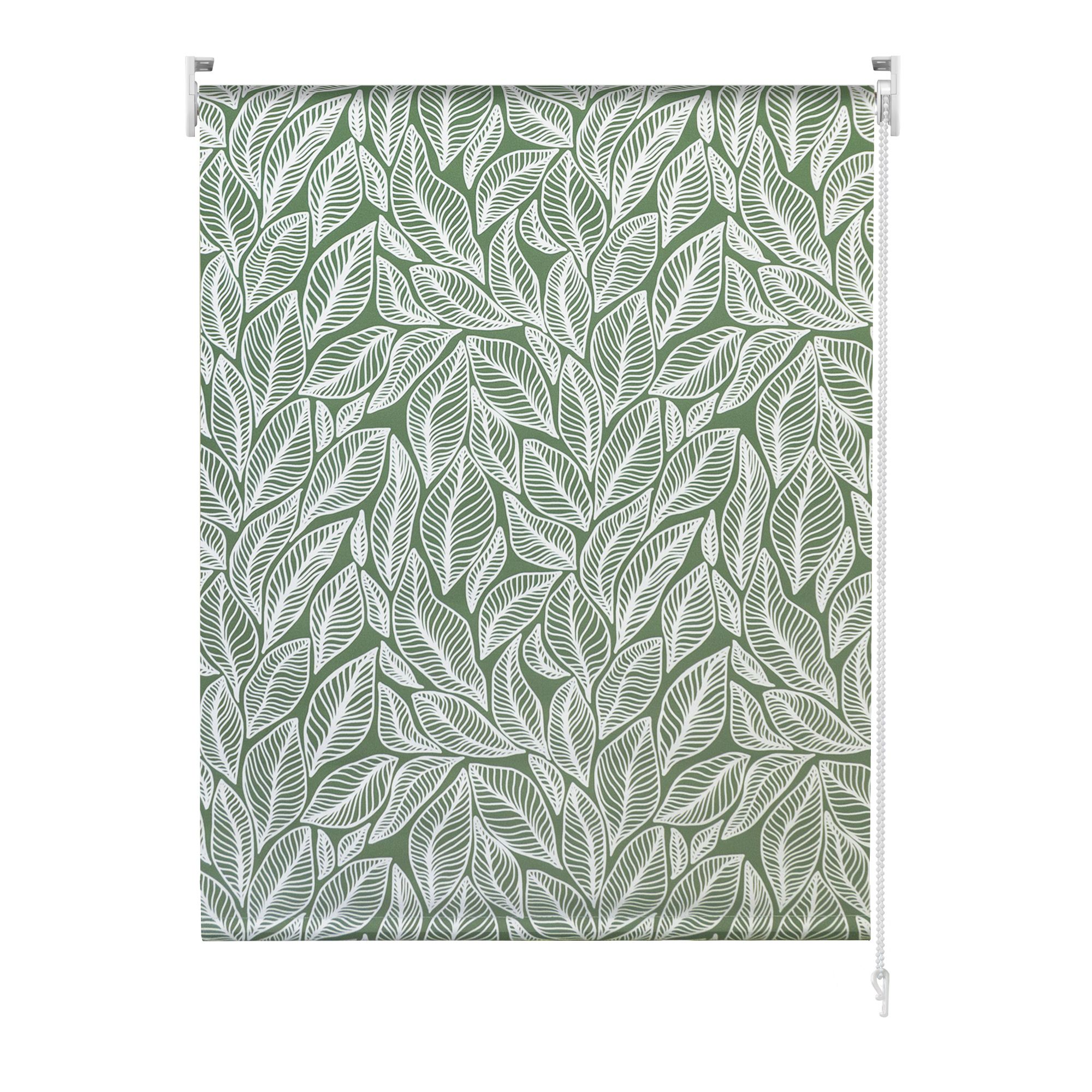 Boreas Corded Light green Leaves Blackout Roller Blind (W)90cm (L)180cm - 3