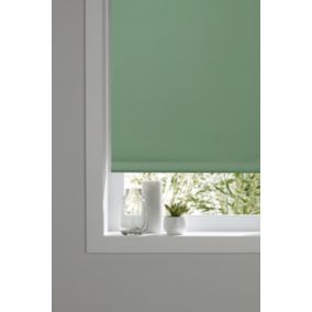 Boreas Corded Light green Plain Blackout Roller Blind (W)120cm (L)180cm