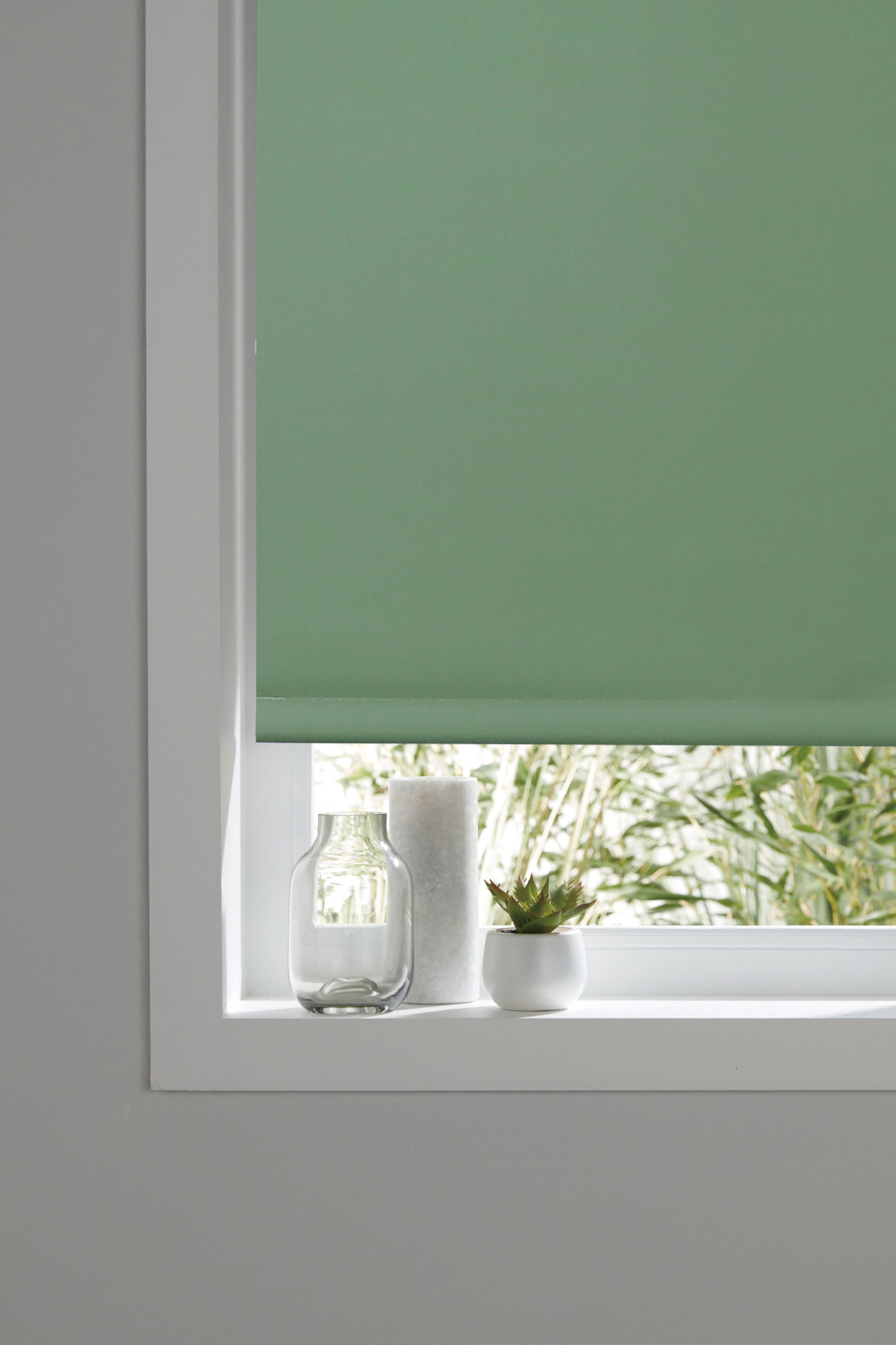 Boreas Corded Light green Plain Blackout Roller Blind (W)180cm (L)180cm