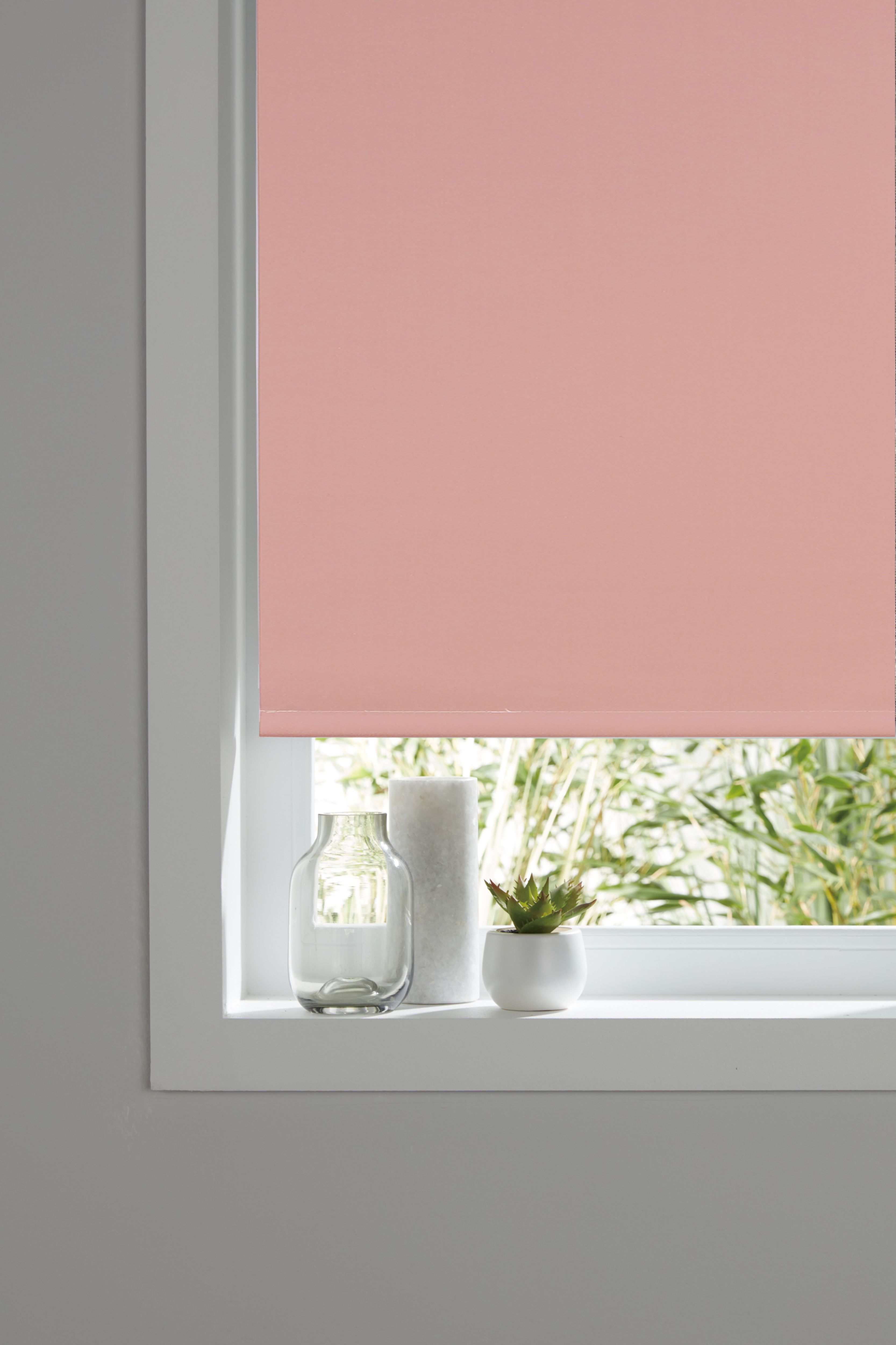 Boreas Corded Pink Plain Blackout Roller Blind (W)160cm (L)180cm