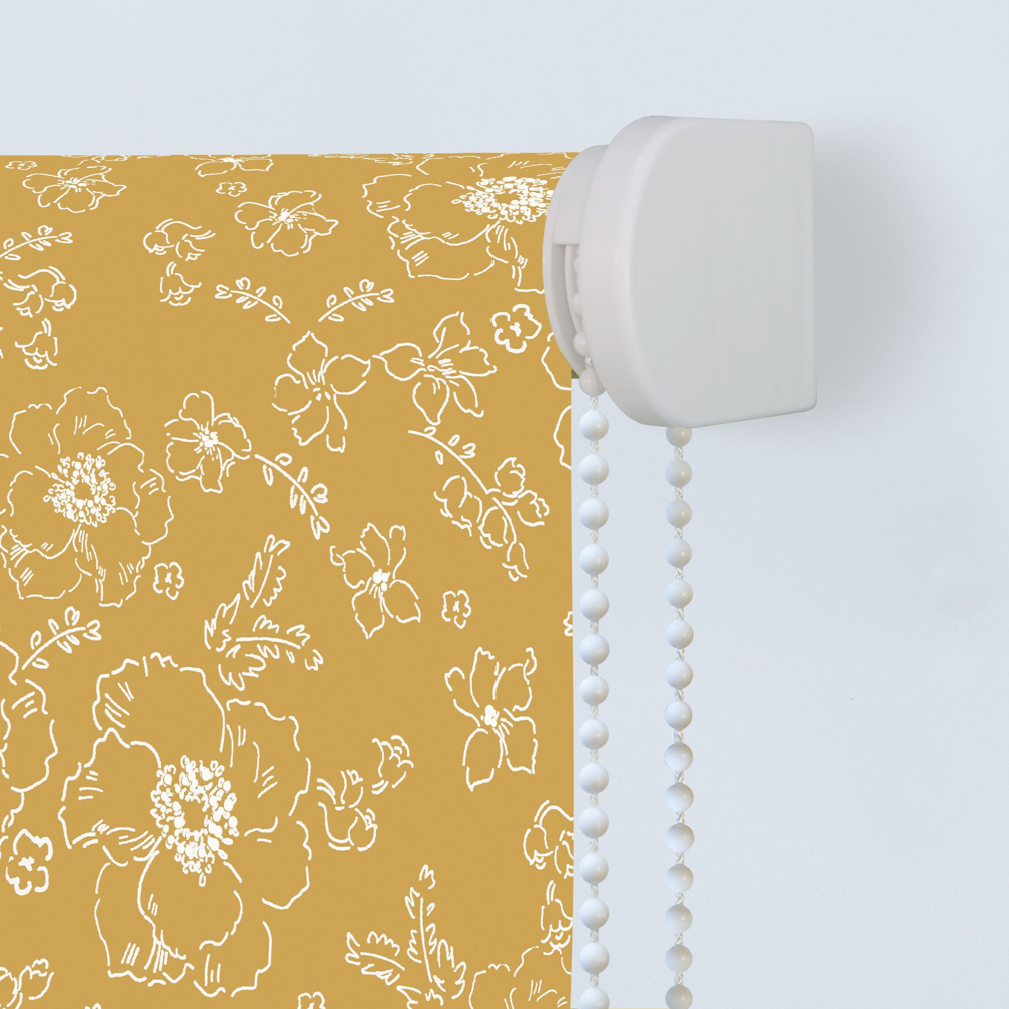Boreas Corded Yellow Floral Blackout Roller Blind (W)160cm (L)180cm