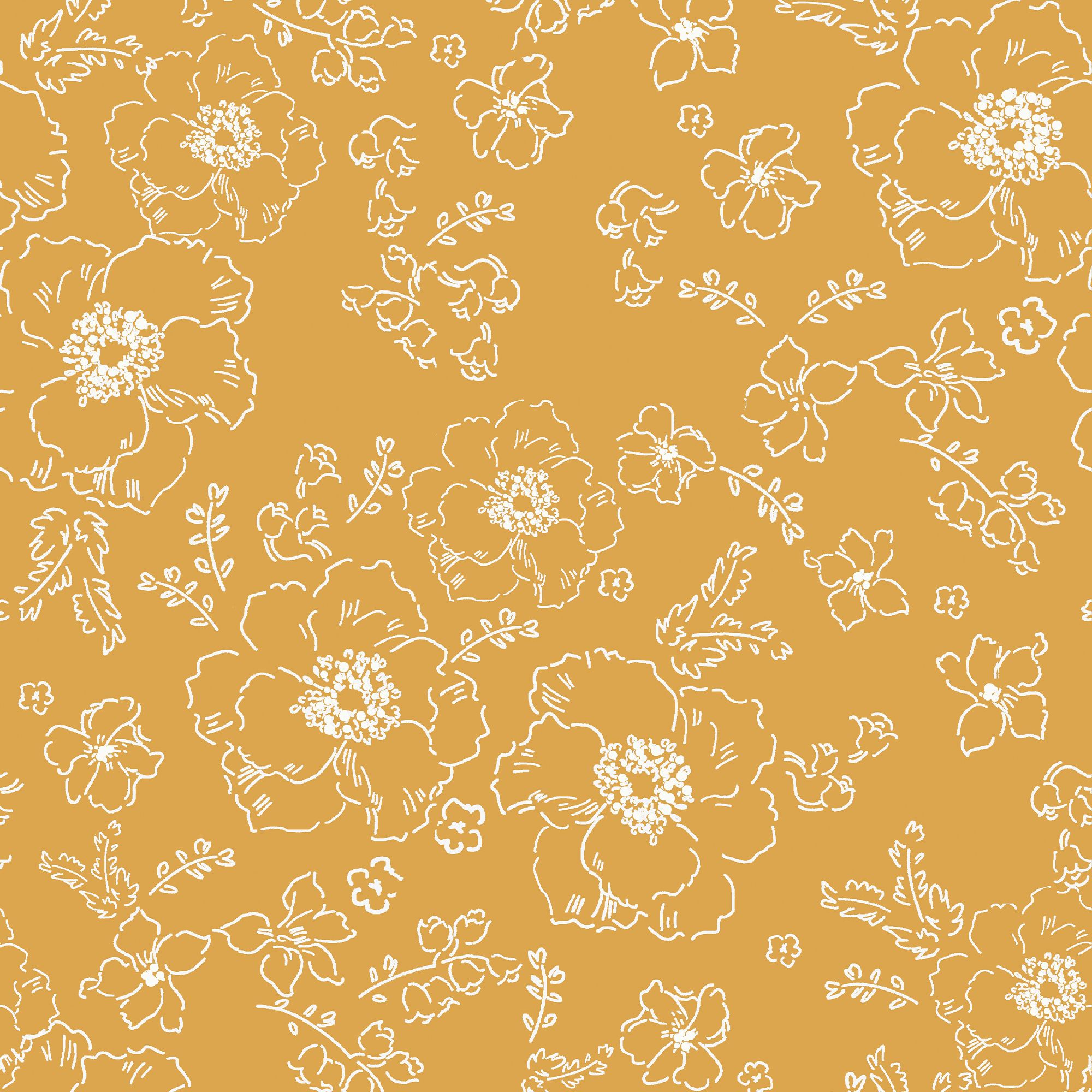 Boreas Corded Yellow Floral Blackout Roller Blind (W)60cm (L)180cm