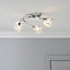 Borrello Swirl Chrome effect 3 Lamp Ceiling light