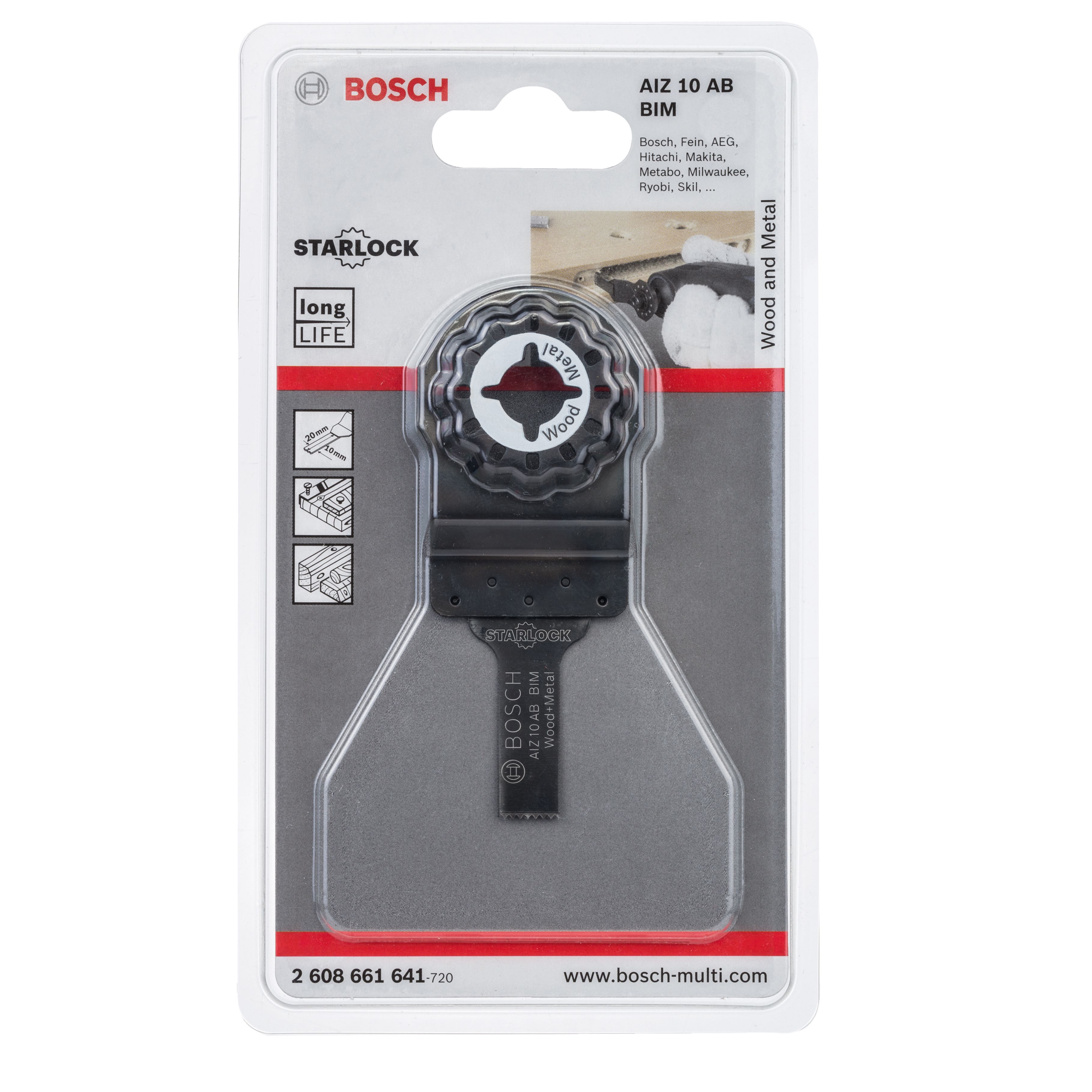 Bosch 10mm Bi-metal Plunge cutting blade - AIZ 10 AB Multi-tool blade