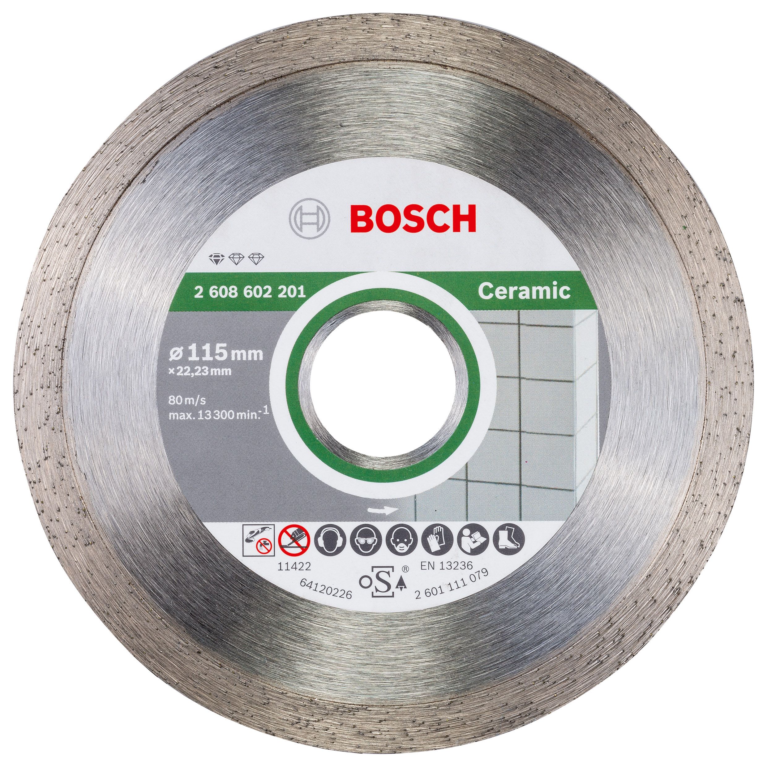 Bosch 115mm x 22.23mm Continuous rim diamond blade DIY at B&Q