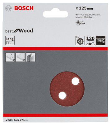 Bosch 120 grit Sanding sheet set, Pack of 5