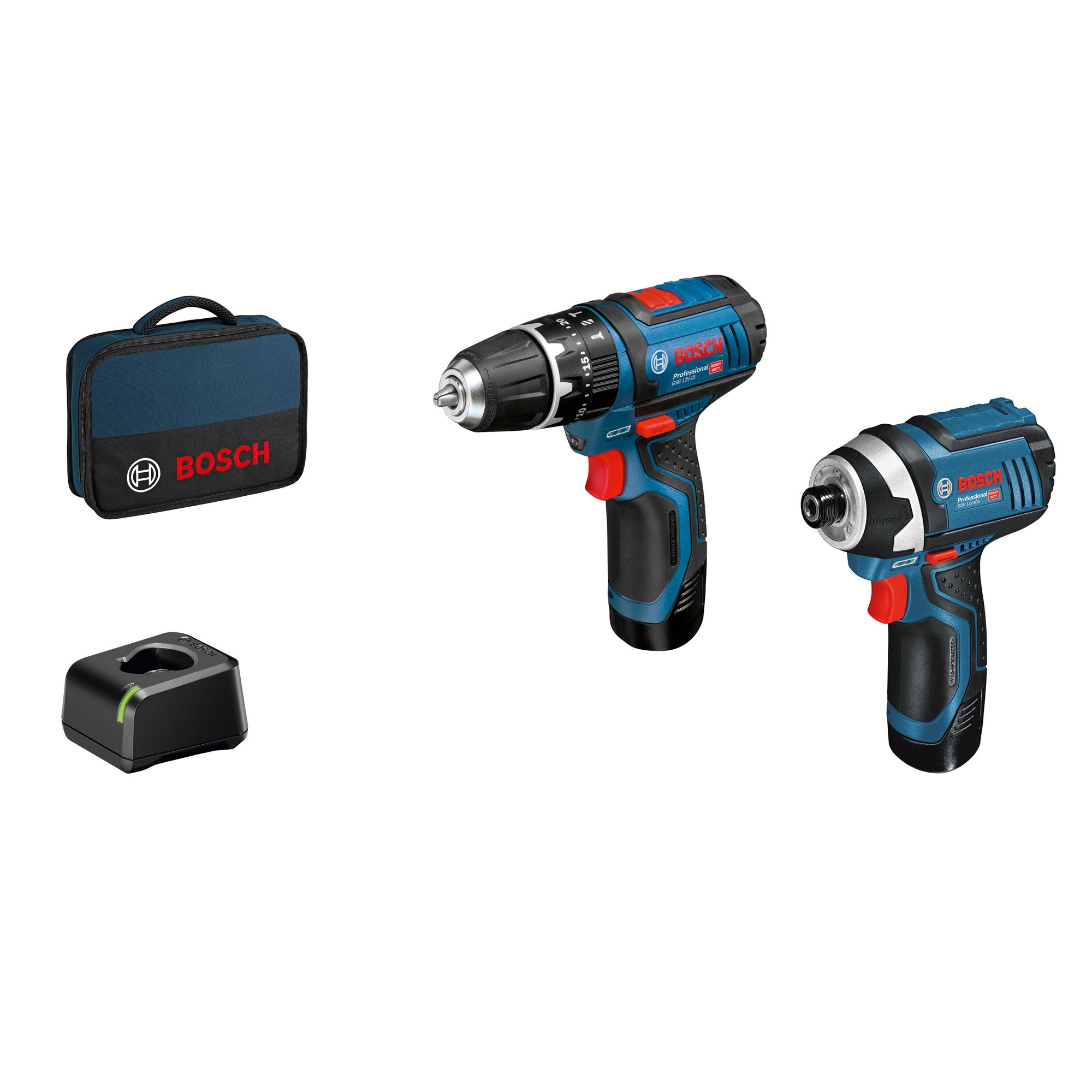 Bosch 12V Li ion Cordless Drill driver impact driver 2 x 2Ah GDR 12 105 GSB 12V