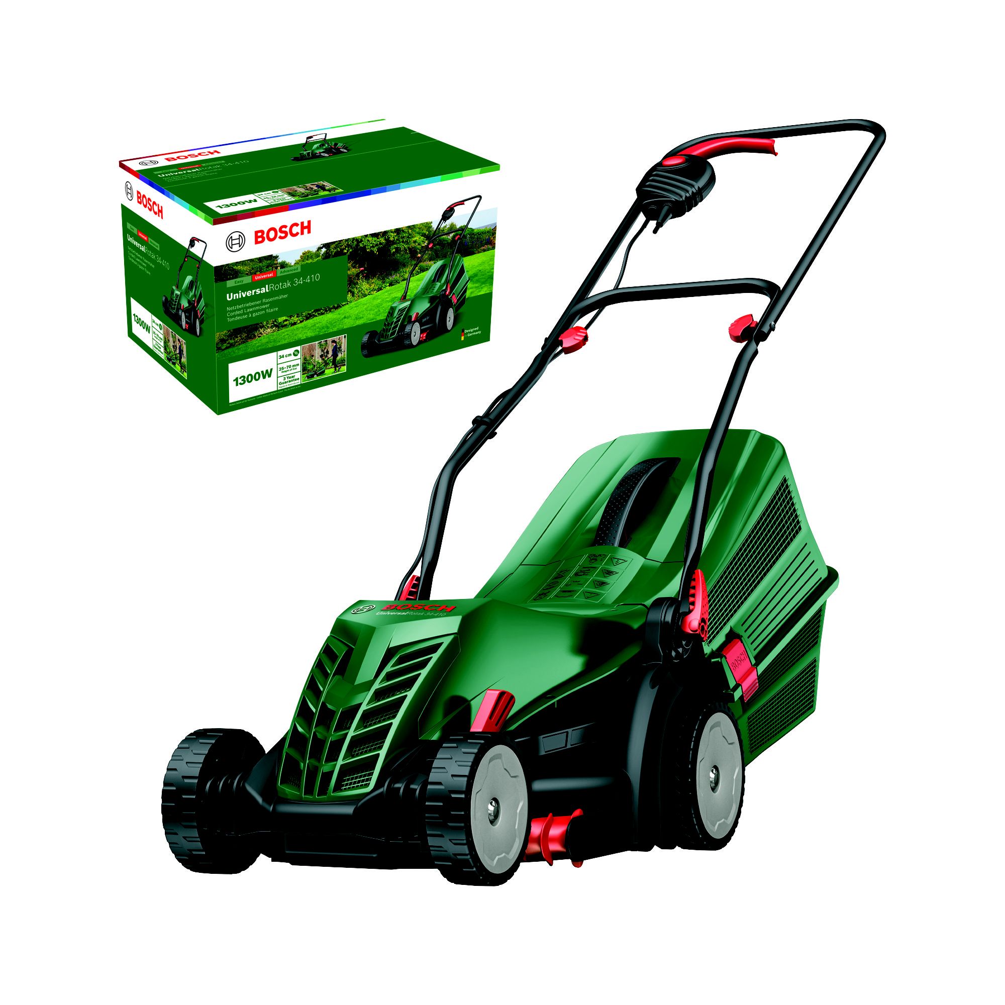 1300W Corded Rotary Lawnmower UniversalRotak 34 410