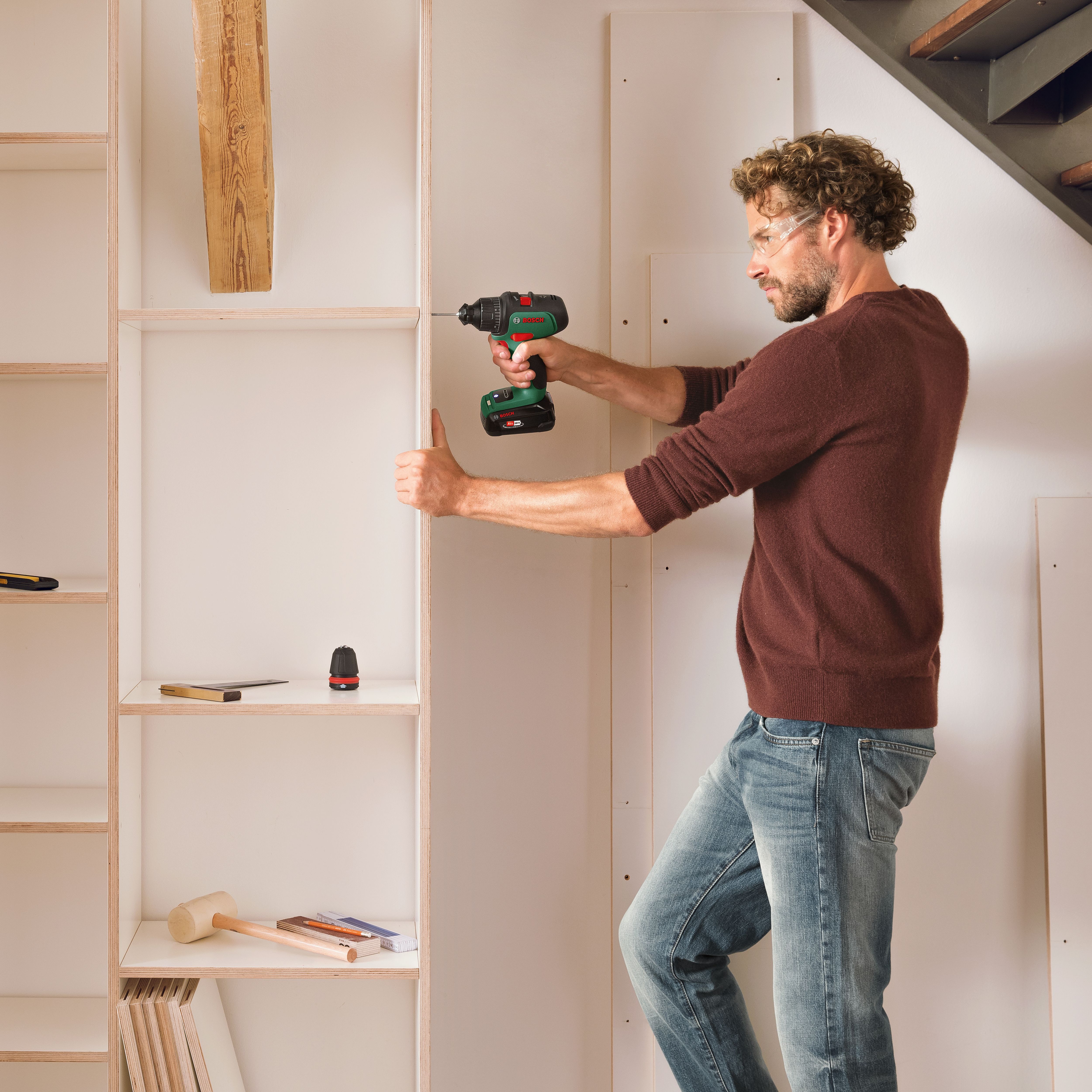 Bosch 18V Li-ion 3 attachment Cordless Combi drill (1 x 2.5Ah) - Advanced Impact 18
