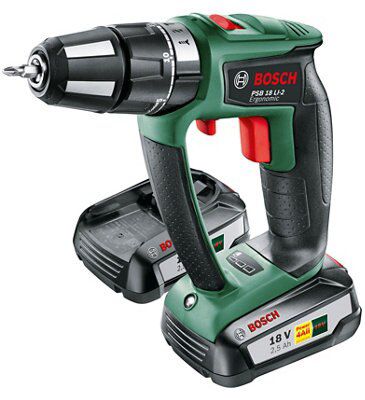 Bosch 18V Li-ion Brushless Cordless Combi drill (2 x 2.5Ah) - PSB 18 Li 2