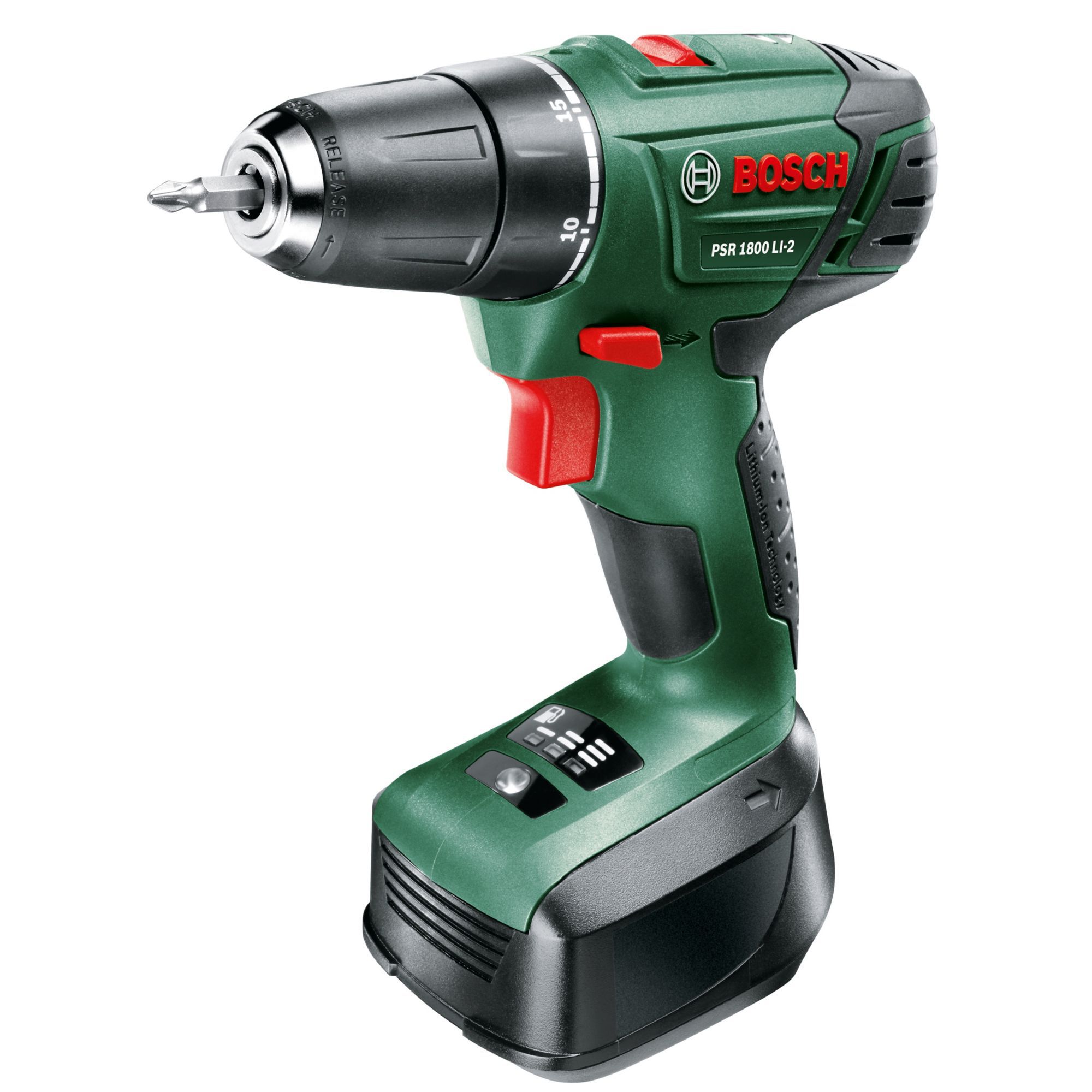 Bosch 18V Li-ion Cordless Drill driver (1 x 1.5Ah) - PSR 1800 LI-2
