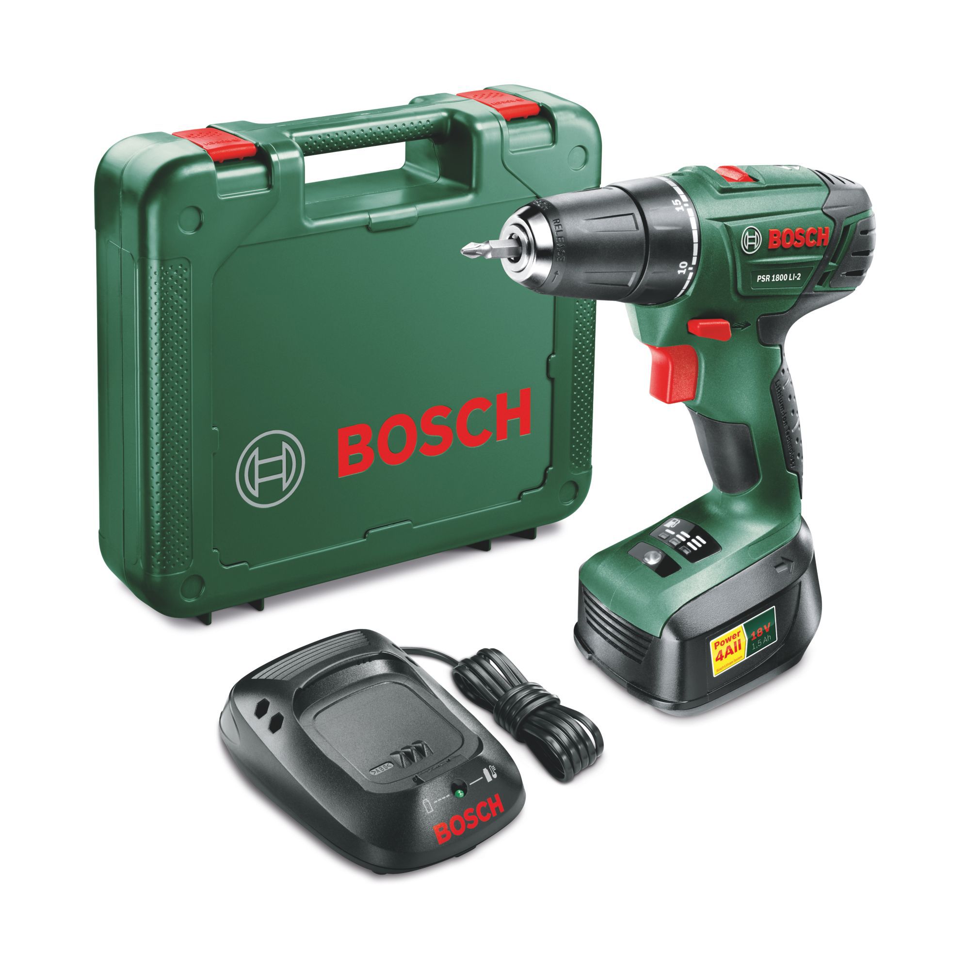 Bosch 18V Li-ion Cordless Drill driver (1 x 1.5Ah) - PSR 1800 LI-2