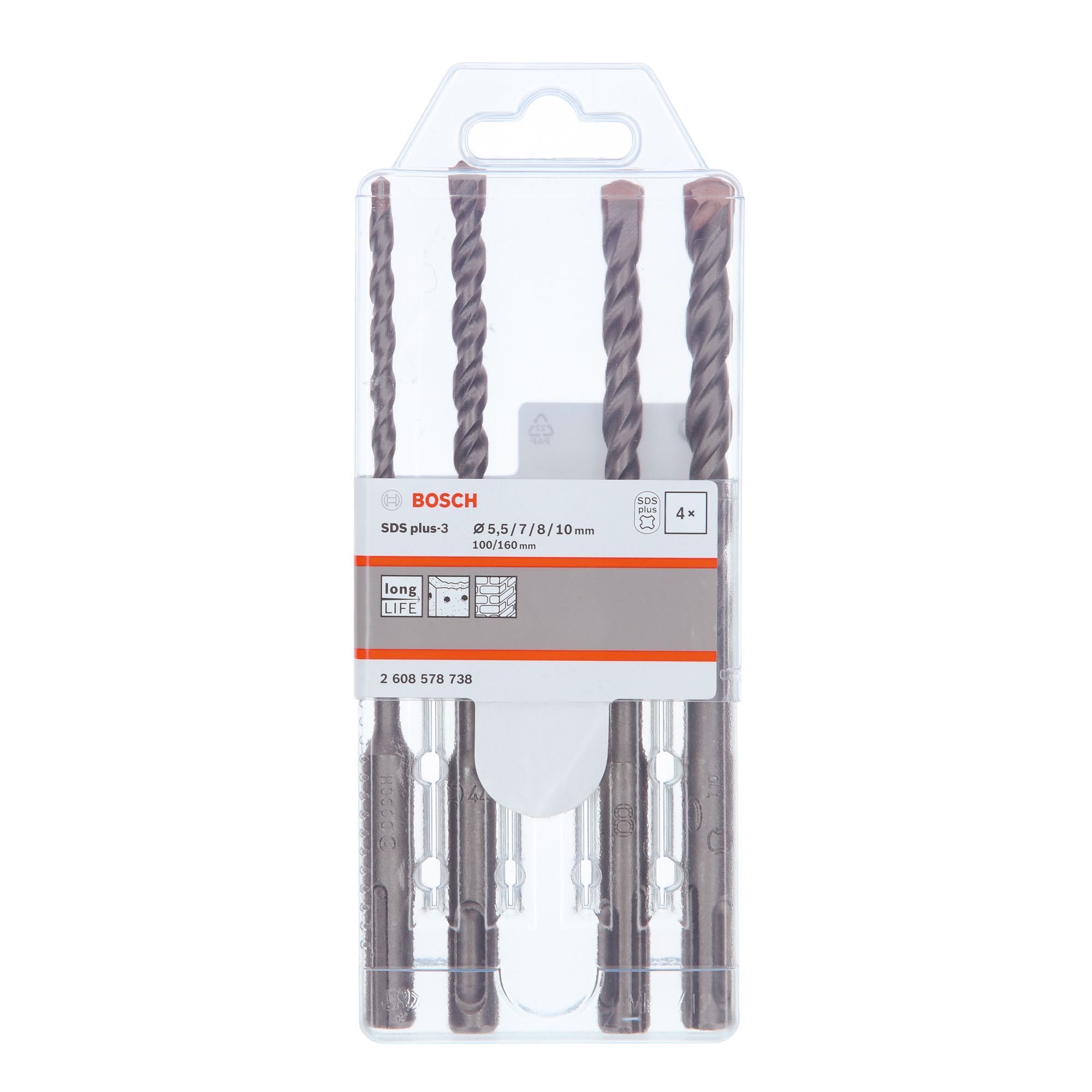 Bosch 4 piece SDS plus Masonry Drill bits set | DIY at B&Q