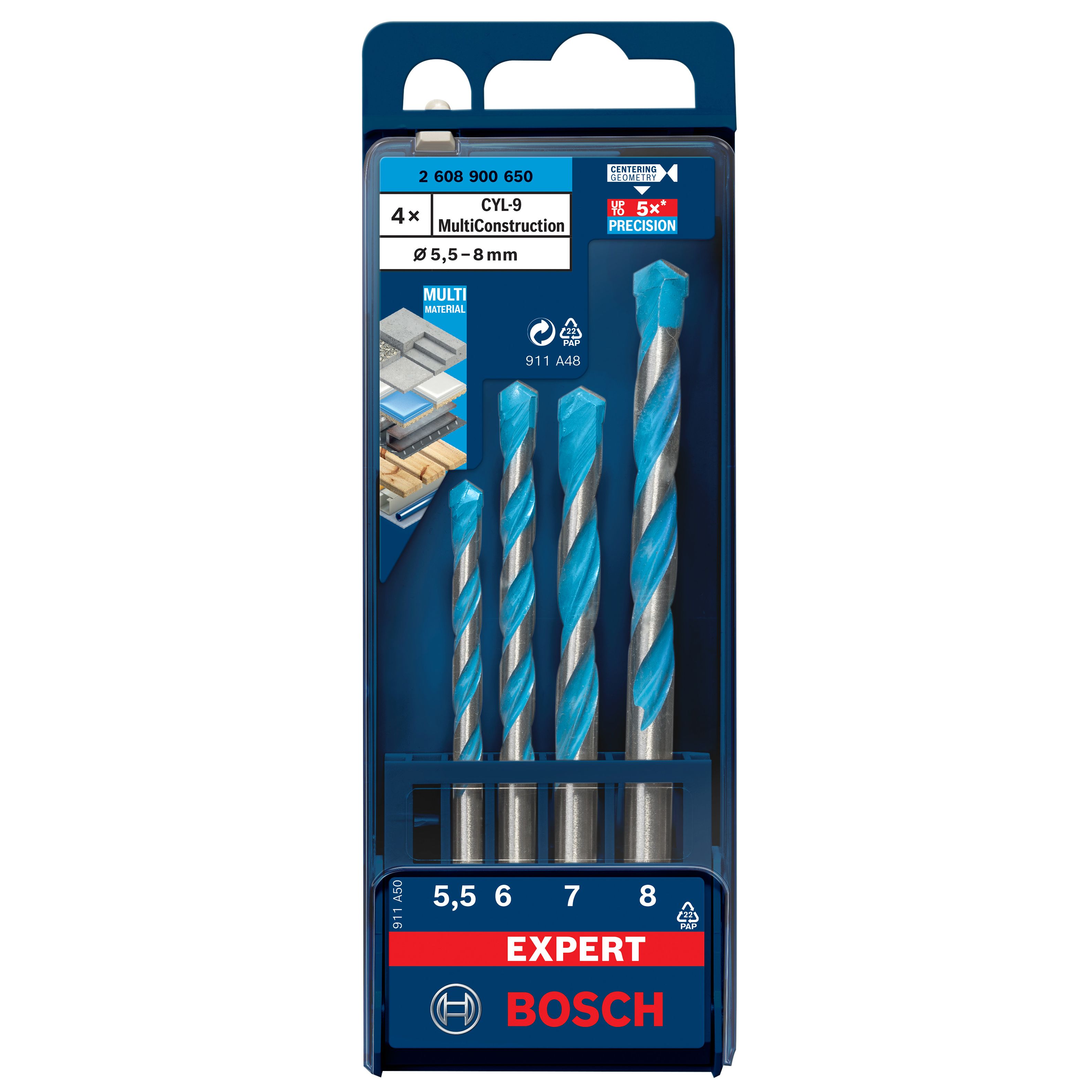 Bosch 4 piece Straight Multi-purpose Drill bit set