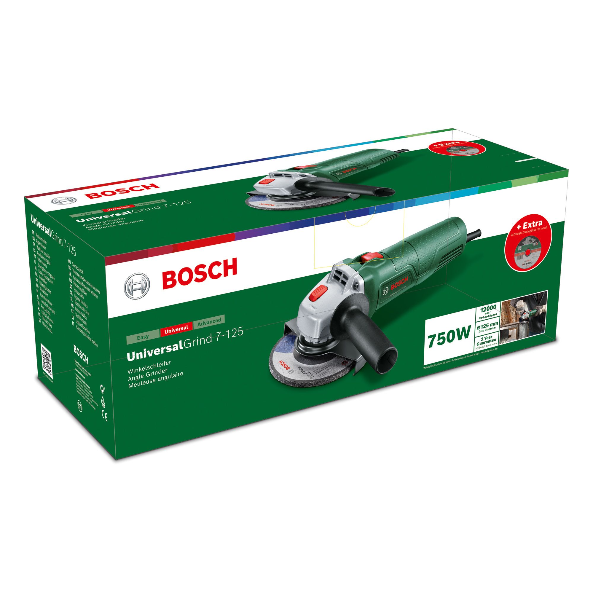 Bosch 750W 240V 115mm Corded Angle grinder - UniversalGrind 750-115
